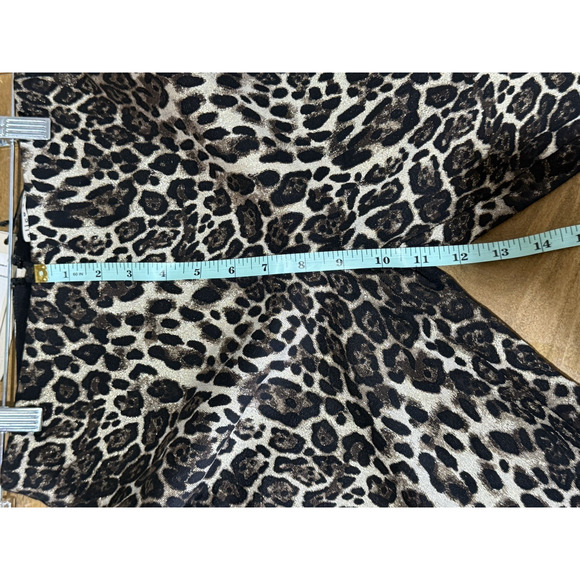 Alice + Olivia Connley Fitted Slim Pants in Brown Animal Print Pants Size 0 - Picture 10 of 12